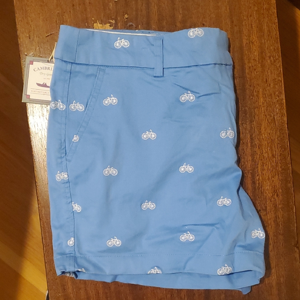 Cambridge Dry Goods Co Shorts with Bicycle Print